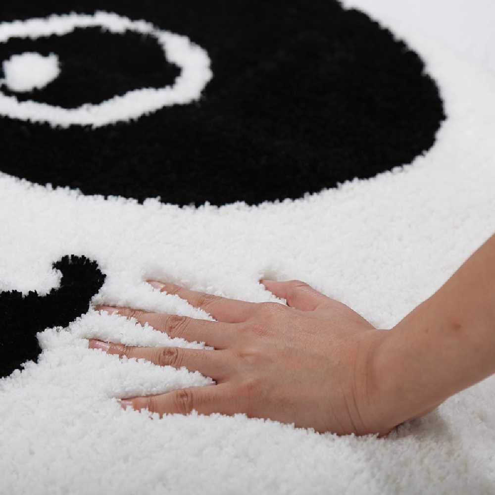 Tapis panda pour chambre d'enfant et chevet doux idéal pièce de jeu 55x63cm