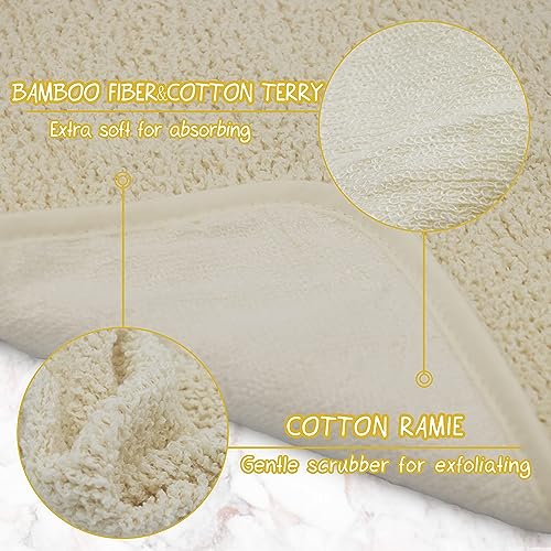 Ttybg BCRT-4P-GW Natural Organic Ramie And Rayon Made From Bamboo Dual Sided Washcloths Hand Towels Ultra Soft For Shower Bath Spa thumb #1