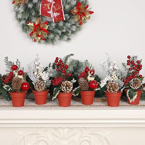 winemana-Mini-Christmas-Tree-Table-Decorations-6-Pcs-Small-Artificial-Tree-with-Pine-Cones-Red-Berry-Holiday-Tabletop-Centerpiece-for-Home-Kitchen-Room-Mantel-Winter-Party-Decor winemana Mini Christmas Tree Table Decorations 6 Pcs Small Artificial Tree with Pine Cones Red Berry Holiday Tabletop Centerpiece for Home Kitchen Room Mantel Winter Party Decor