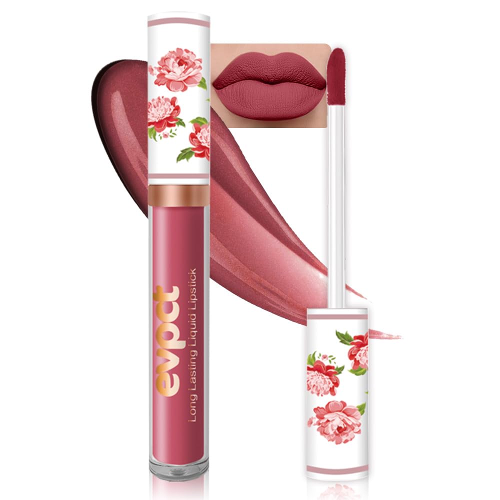 evpct 1Pcs Wine Red Matte Liquid Lipstick Lip Stain Sets for Women, Peony Flower Mauve Red Matte+Lipstick Long Lasting Permanent 24 hr Hours Magic Lipstick 24 Hours original Waterproof, 05# evpct 1Pcs Wine Red Matte Liquid Lipstick Lip Stain Sets for Women, Peony Flower Mauve Red Matte+Lipstick Long Lasting Permanent 24 hr Hours Magic Lipstick 24 Hours original Waterproof, 05#