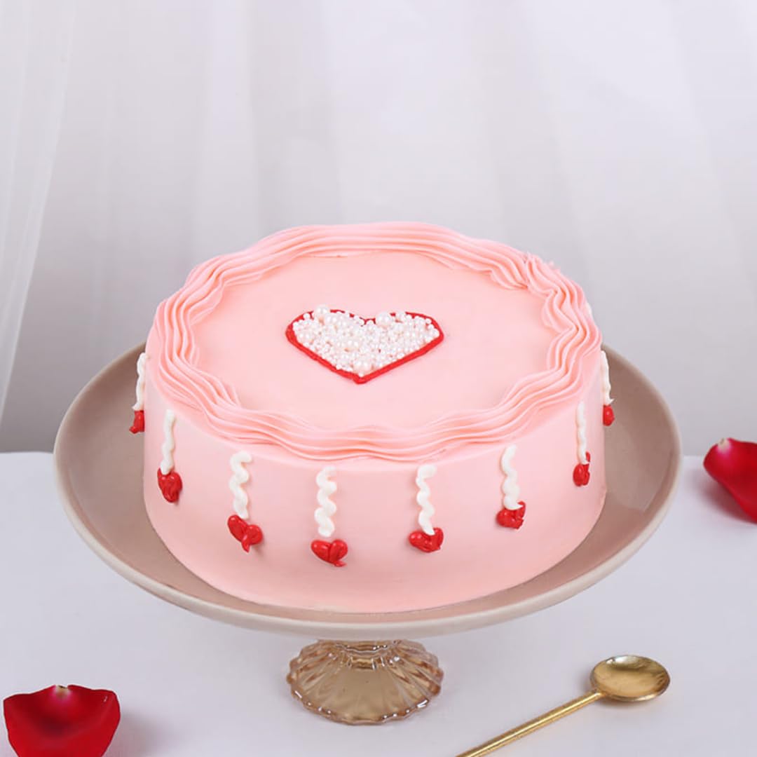 FlowerAura Delicious Fresh 2Kg Eggless Blush & Hearts Chocolate Cake For Birthday | Anniversary | Wedding | Mother's Day | Father's Day | Valentine's Day | Christmas | New Year (Same Day Delivery)-picture-10