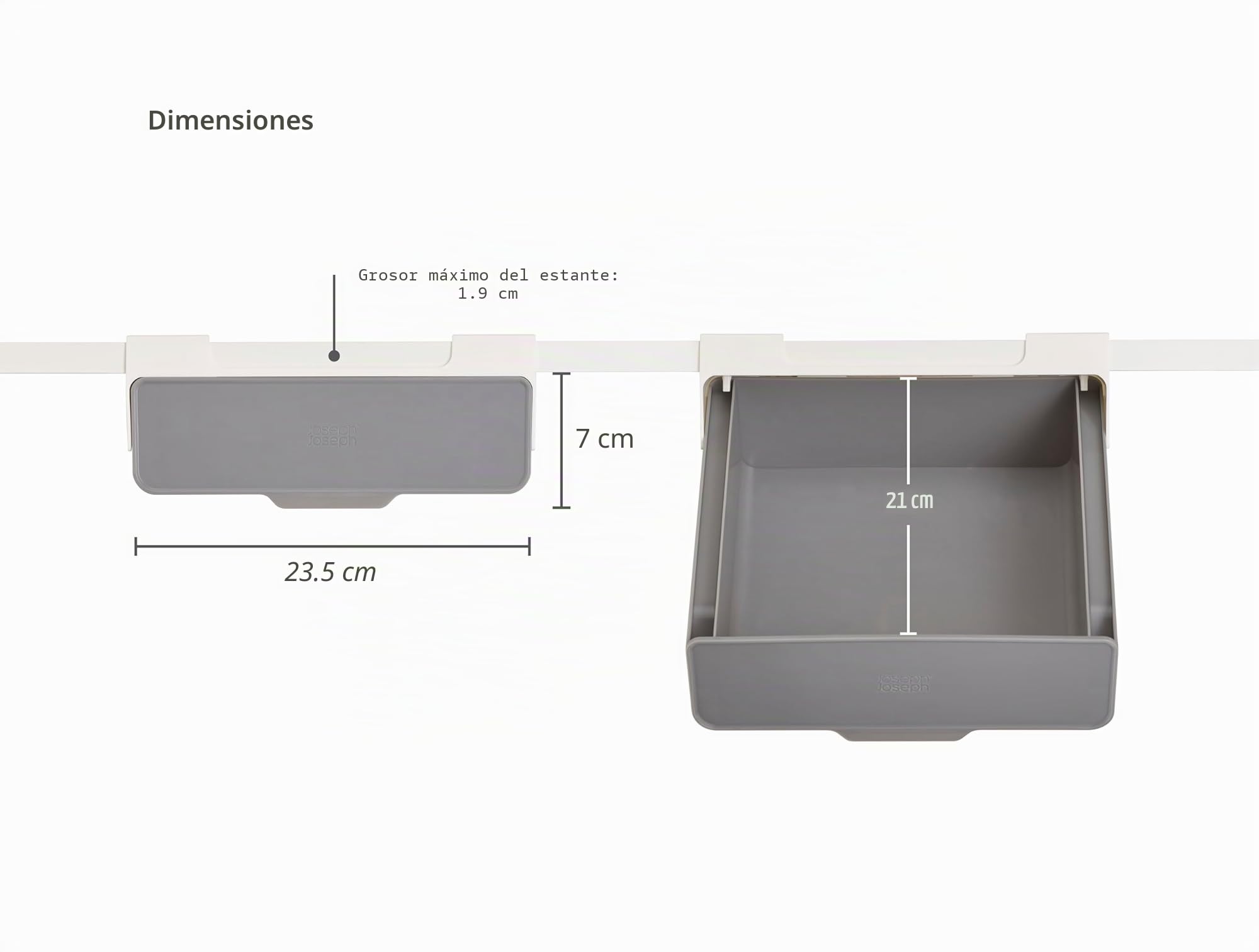 Joseph Joseph CupboardStore Organizador de Almacenamiento Bajo Estante para Cocina, Ahorra Espacio