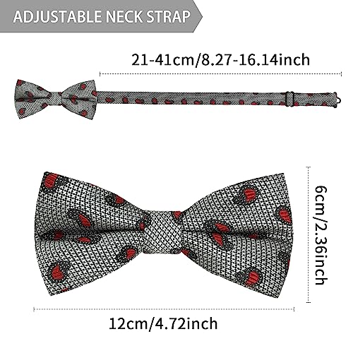 Image of Bow Tie for Men & Boys, Pre-Tied Bowtie Adjustable 9-18in, for Formal Tuxedo, Prom Party, Wedding