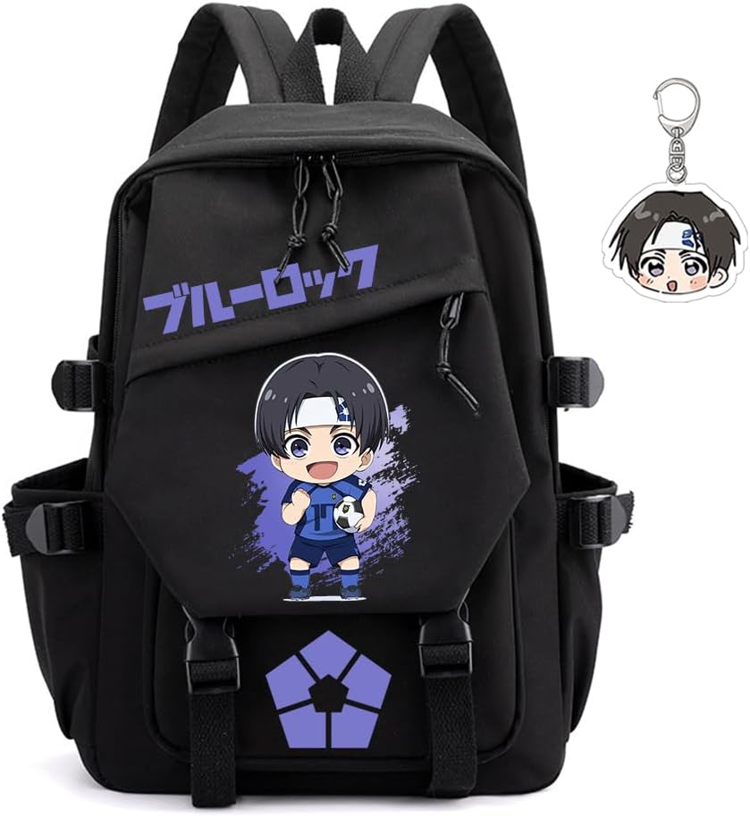 Blue Lock Backpack Women Men Unisex Nagi Sae Rucksack Shidou Bachira Backpack Hiori Kawaii Anime Bag (Yoichi Isagi-1)