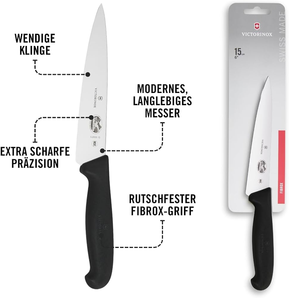 Amazon.com: Victorinox Fibrox 6 Inch Straight Chef's Knife,Black