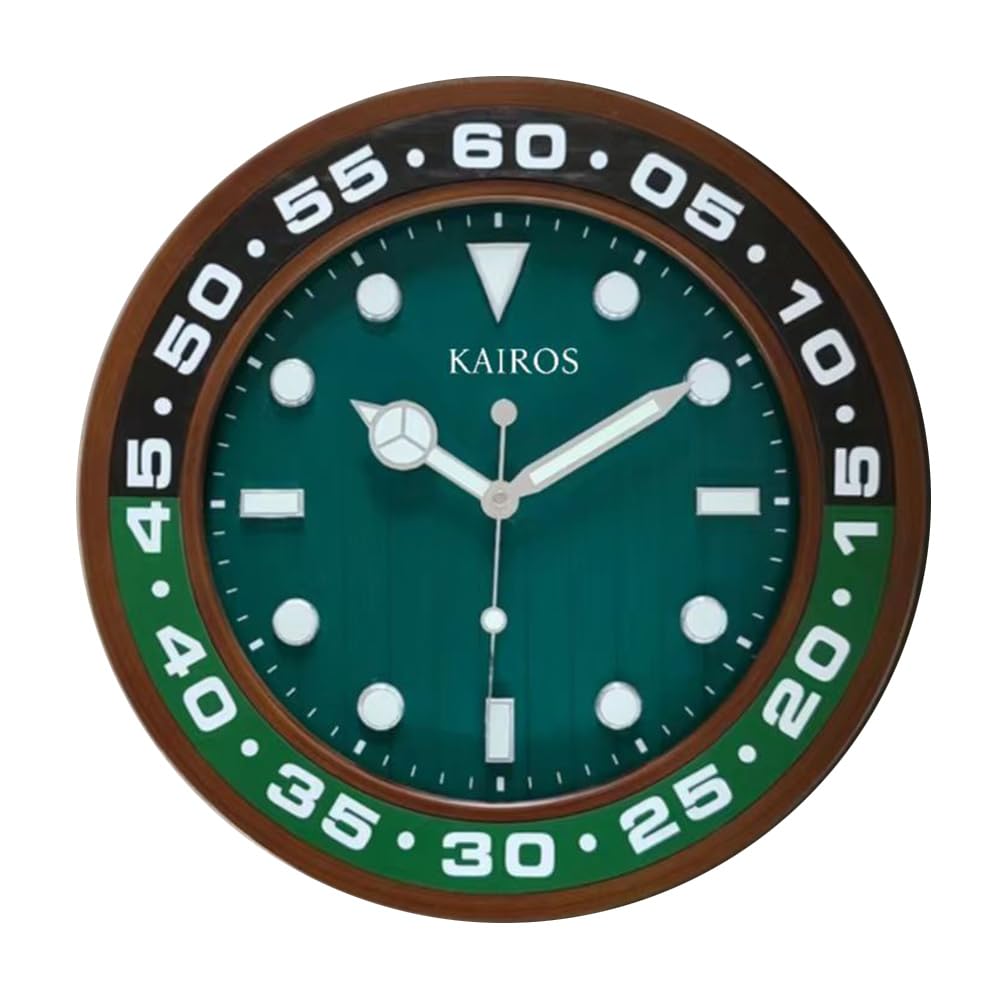 Horloge murale en bois style cadran de montre 35,6 cm pour décoration murale