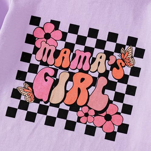 Image of Little Girl Shirts Mama's Girl Tee Shirt Top Summer Short Sleeve Clothes 2-7 Years