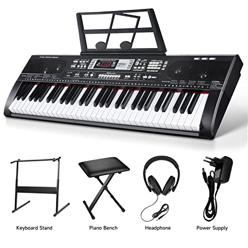 Yoleo Piano Numérique, Clavier Électroniques, 61 Touches avec Support Pupitre Écouteurs et Banc, Clavier Éclairé, Clavier Musical Synthetiseur pour débutants, enfants et adultes- Noir - Les Beatles, Paul McCartney, John Lennon, RIngo Starr, George Harrison Yoleo Piano Numérique, Clavier Électroniques, 61 Touches avec Support Pupitre Écouteurs et Banc, Clavier Éclairé, Clavier Musical Synthetiseur pour débutants, enfants et adultes- Noir – Image 6