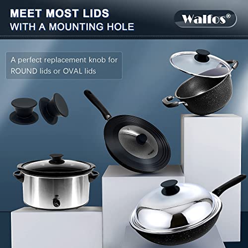 Walfos 2 Pack Universal Silicone Pot Lid Replacement Knob, Heat Resistant Pan Lid Holding Handles, BPA Free - Image 4