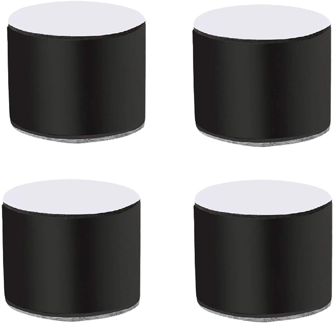 Heavy Duty Lift Furniture Risers,Carbon Steel Bed Risers Leg,Self-Adhesive,Adds Height to Sofa Cabinet Table Chair Coffee Table,Supports 1100 lbs,60mm Diameter,4pcs,Round,Punch-Fre