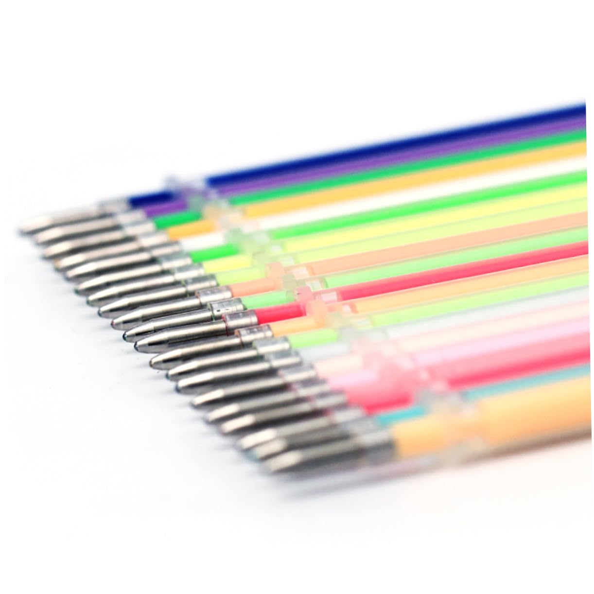 Angoily 3 Pièces Recharge pour Stylos Gel Couleurs Aléatoires Encre Gel Acid Pastel Pailleté pour Coloriage Adulte Dessin Scrapbooking et Bricolage Couleur Aléatoire