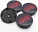 Sturdy Lot de 4 cache-moyeux pour OZ Racing 60 mm - Cache-moyeu central de voiture - En plastique - Logo - Pièces automobiles (noir et rouge)