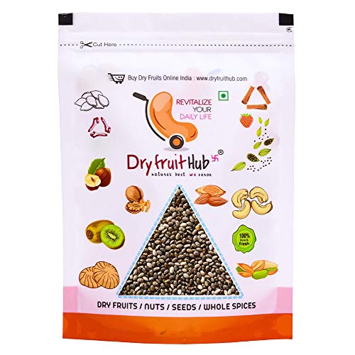 Image of Dry Fruit Hub Chia Seeds 500gm Ciya Seeds Black Organic for Weight Loss, Healthy Food Omega 3 Rich Diet Food - Pack of 500g
