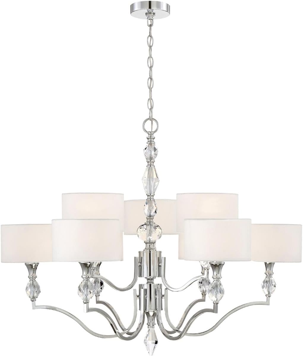 DESIGNERS FOUNTAIN 89989-CH Evi 9 Light Chandelier Silver 28.50x34.50x34.50