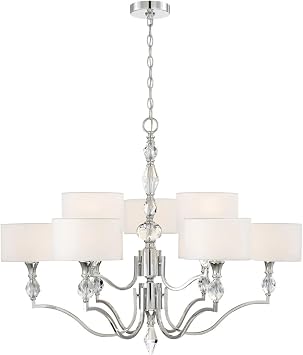 DESIGNERS FOUNTAIN 89989-CH Evi 9 Light Chandelier Silver 28.50x34.50x34.50