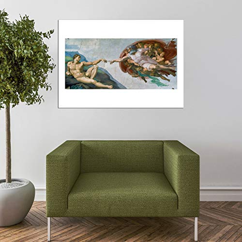 Michelangelo La Création d'Adam grande affiche encadrée mat pour bureau