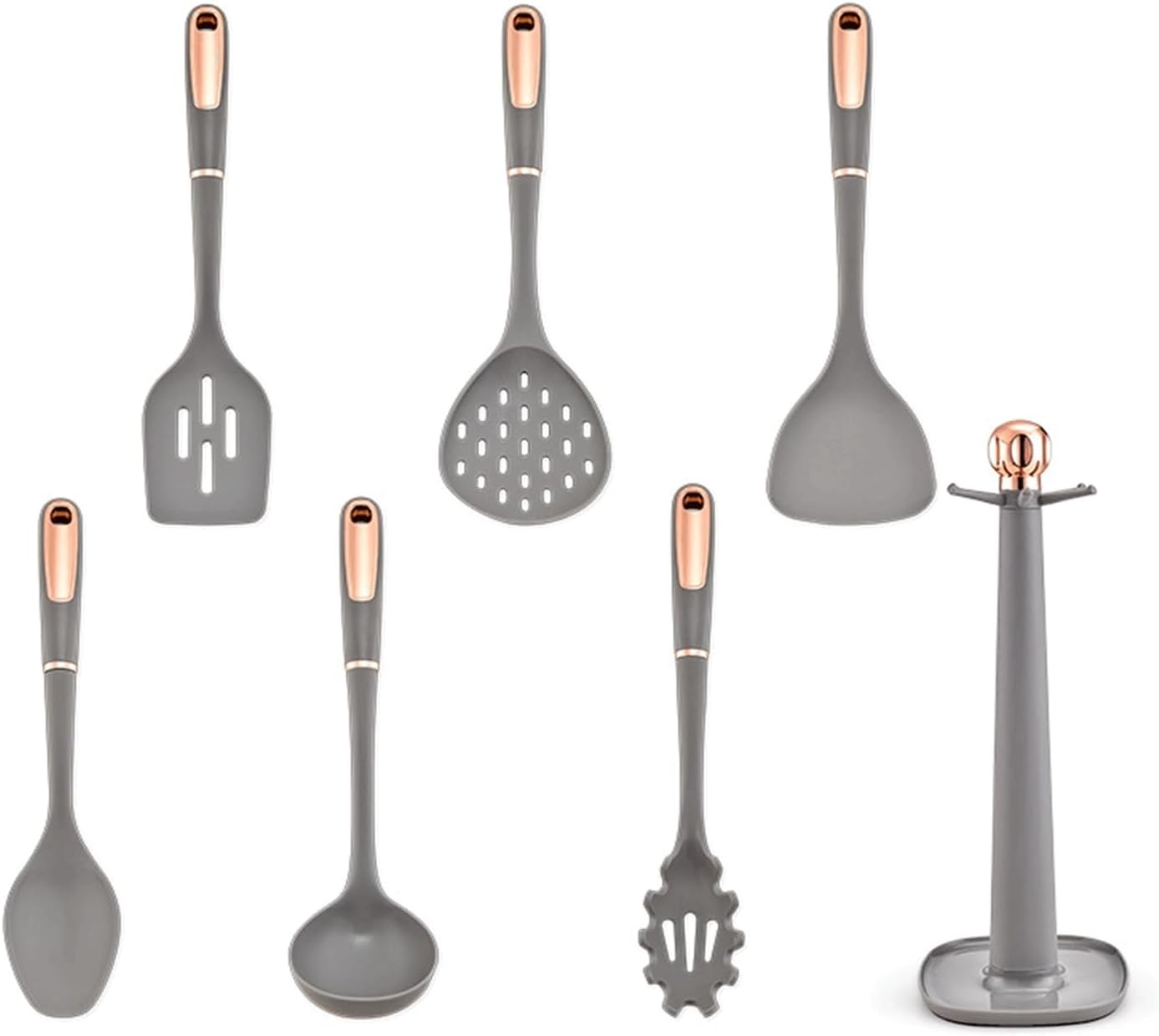 DUYHBAWRS-779 Kitchen Cookware Silicone Non-stick Cookware Cooking Tool Spatula Ladle Shovel Soup Utensils Set(D)