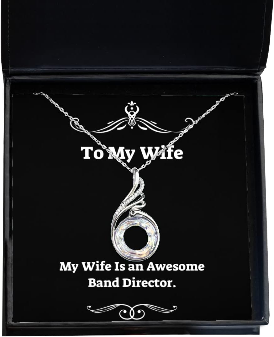 Joke Wife Gifts, My Wife is an Awesome Band Director., Brilliant Rising Phoenix Necklace for from Husband