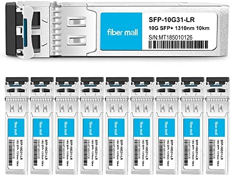 SFP 10G LR for HPE ProCurve J9151A HPE Aruba J9151D J9151E J9151ECM Fiber Optic Transceivers 10GBASE-LR SFP+ 1310nm 10km Single Mode DOM Pack of 10
