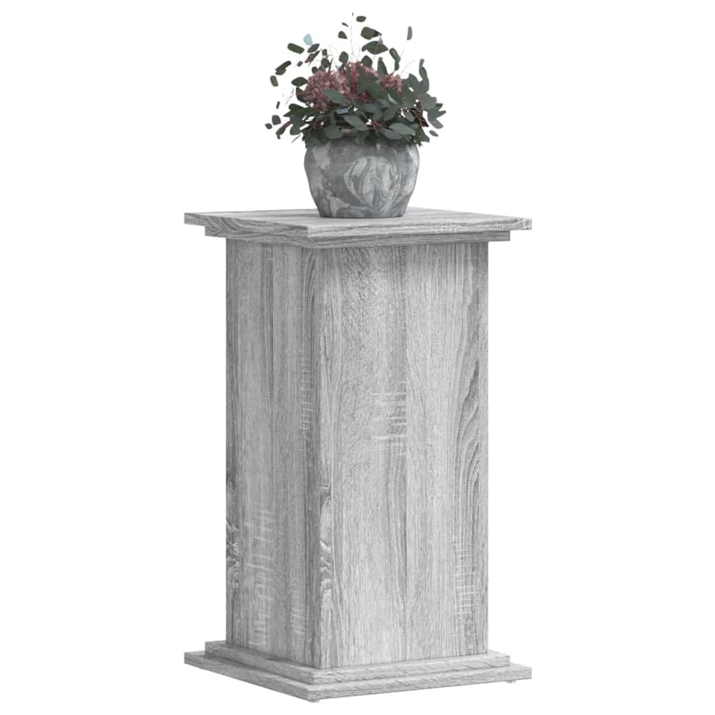 Pflanzenständer Grau Sonoma 33x33x60 cm, stabile Pflanzensäule aus Holzwerkstoff, moderner Blumenhocker und Deko-Säule für den Innenbereich, Belastbar bis 60 kg