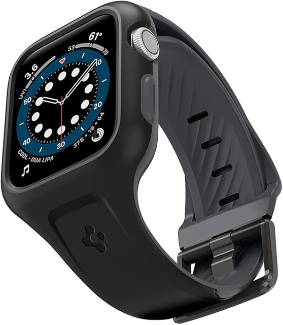 Spigen Liquid Air Pro Compatible with Apple Watch Case with Band for 44mm Series 6/SE/5/4 - Black