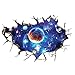 SODIAL 3D Briser Le Mur Espace, Planete, Stickers muraux Living Room Plafond Decoration Stickers