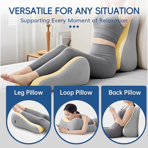 Image of Latex Comfort Pillow for Adults | Supportive Cushion for Pregnancy, Relaxation & Couples | All-Purpose Sleeping & Lounging Pillow with Washable Cover-Yellow