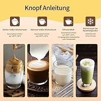 Milchaufschäumer Elektrisch 4 in 1 - Automatische Milchschäumer 300ml Großes Fassungsvermögen Milch Dampfer Geräuschloser für Heißer Kalter Milchschaum Heiße Schokolade Latte Cappuccino Macchiato – Ansicht 5