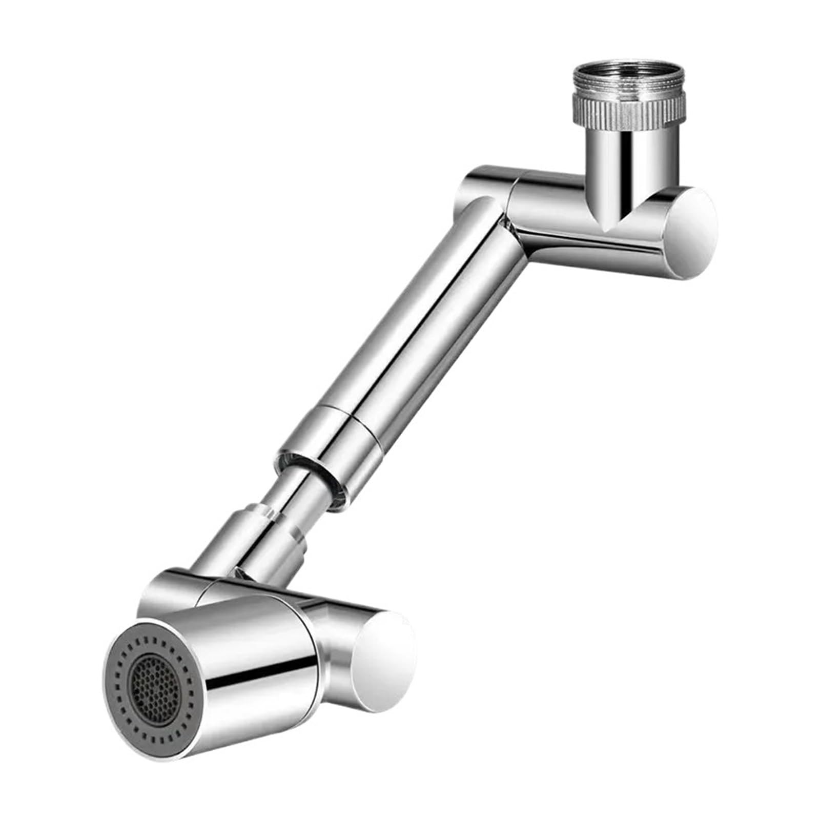 Yfdgd Silver Stainless Steel Universal 1440 °Swivel Robotic Arm Swivel Extension Faucet Aerator Kitchen Sink Faucet Extender 2Water Flow Mode Well Made(Silver)