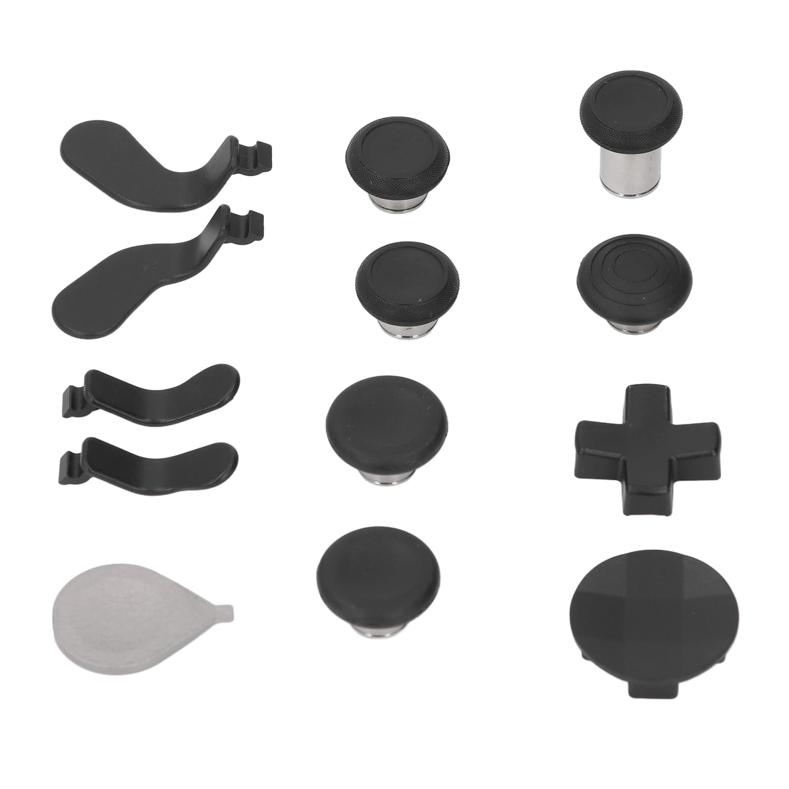 Jopwkuin Paquete de Componentes de Controlador de Juego Negro para Controller Series 2, Juego de Repuesto de Palancas Magnéticas y Paletas, Ideal para Jugadores Profesionales, Acero Inoxidable