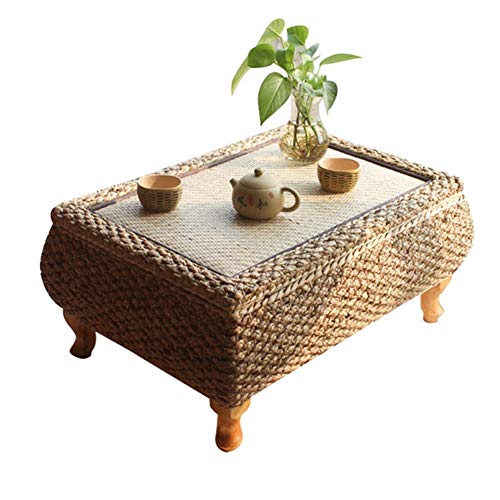 AntiGnor Handmade Rattan Tea Coffee Table with Storage Japanese Balcon