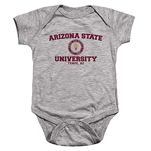 ASU Sun Devils Arizona State Official Circle Logo Unisex Infant Snap Suit for Baby,Athletic Heather, 6 Months