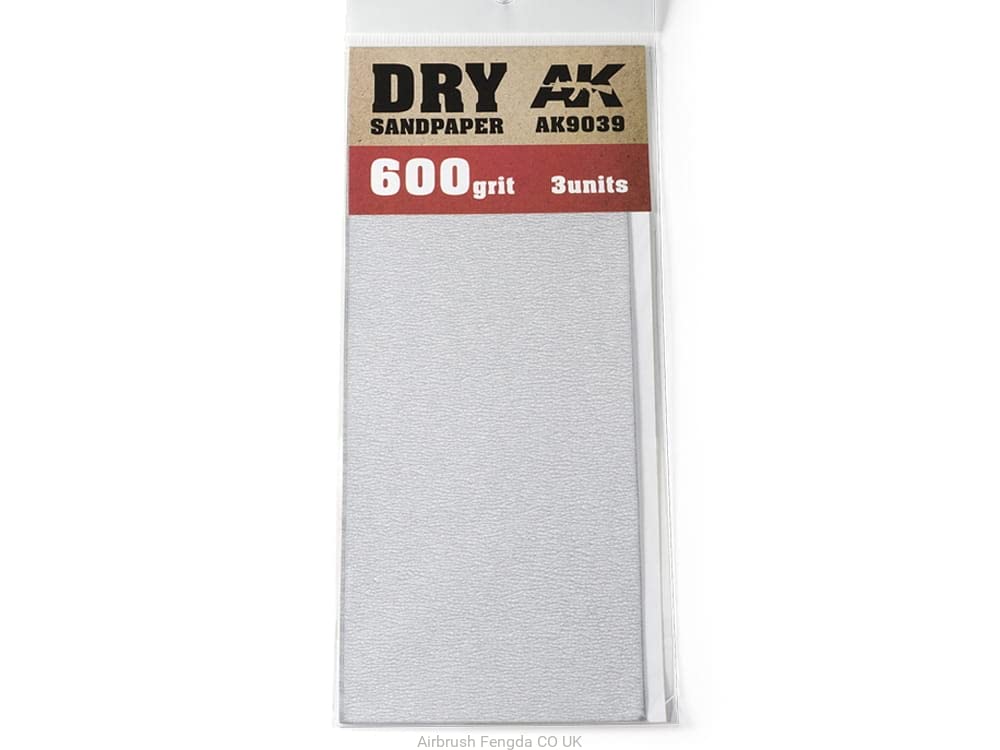 Ak Interactive Ak Ak9039 Dry Sandpaper 600 Grit (3Pcs)
