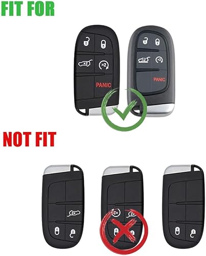 Miniatura 2 de Funda de aleación de zinc para llavero compatible con Jeep Grand Cherokee Dodge Challenger Charger Dart Durango Journey Chrysler 300 con llavero