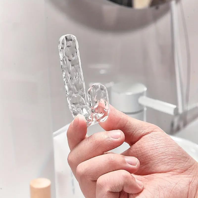 4pcs Acrylic Diamond Wall Hooks, Heavy Duty, Waterproof Hanger Hook Bathroom Toilet Kitchen, Adhesive Hooks for Hanging Towels, Coats and More