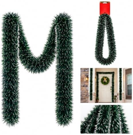 Funcionário temporário no Natal quantas vendas pagam o custo? 1 Festão Aramado de Natal Verde Nevado, Decoração Natalina 4.2m e 9...