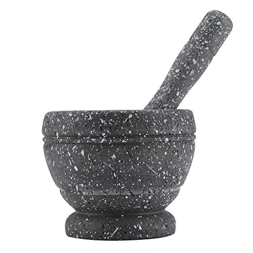 Mortar and Pestle Set, Manual Plastic Garlic Grinder Grinding Bowl Kitchen Tool Spice Grinder Crusher for Seasonings Pastes Guacamole (4)
