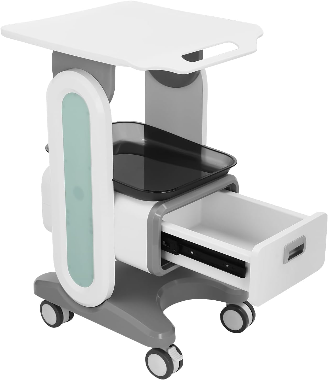 Tragbar Medizinischer Wagen mit Schubladen, Kosmetikwagen Salonwagen, Beauty Salon Trolley mit Rädern, Friseur Rollwagen, Gerätewagen mit Ablagefach & Bremsrad
