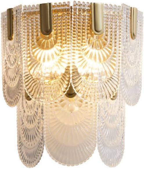 Luminaire de couloir moderne E14 en verre géométrique pour tête de lit
