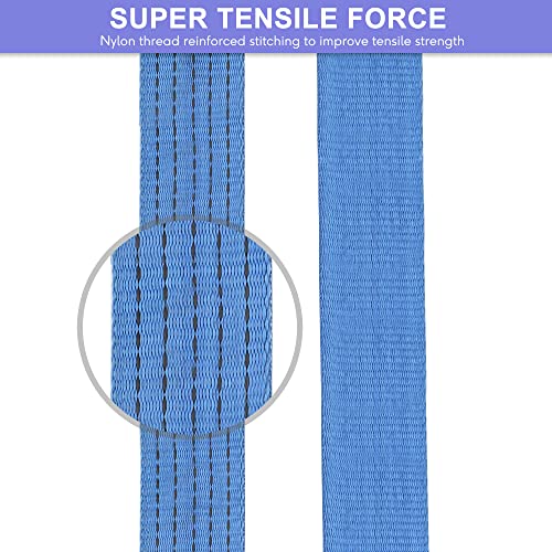 Nylon Tow Strap With Hooks, 2Pack 2Inch X 13Ft Recovery Rope 10,000Lb Heavy Duty Towing Rope For Towing Vehicles In Roadside Emergency,Blue #TOP3