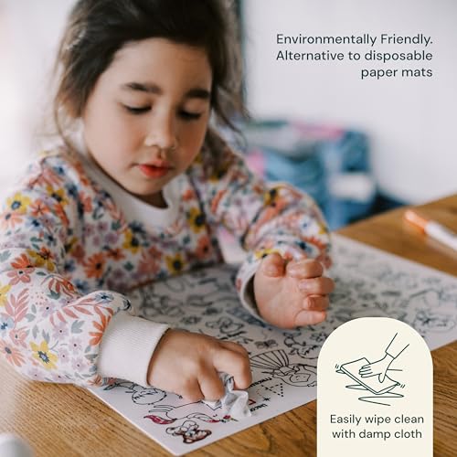 HeyDoodle Classic Doodle Mat – Reusable Silicone Coloring Mat for Toddlers and Kids – Educational Fractions Activity Pad with 9 Markers – Mess-Free Travel Toy – Ages 3-7 (Toot Toot Honk) by HeyDoodle - Used condition - Image 6