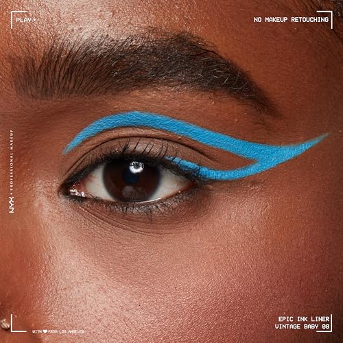 Image of NYX PROFESSIONAL MAKEUP Epic Ink Liner, Waterproof Matte Liquid Eyeliner with Vegan Formula - Vintage Baby (Baby Blue)