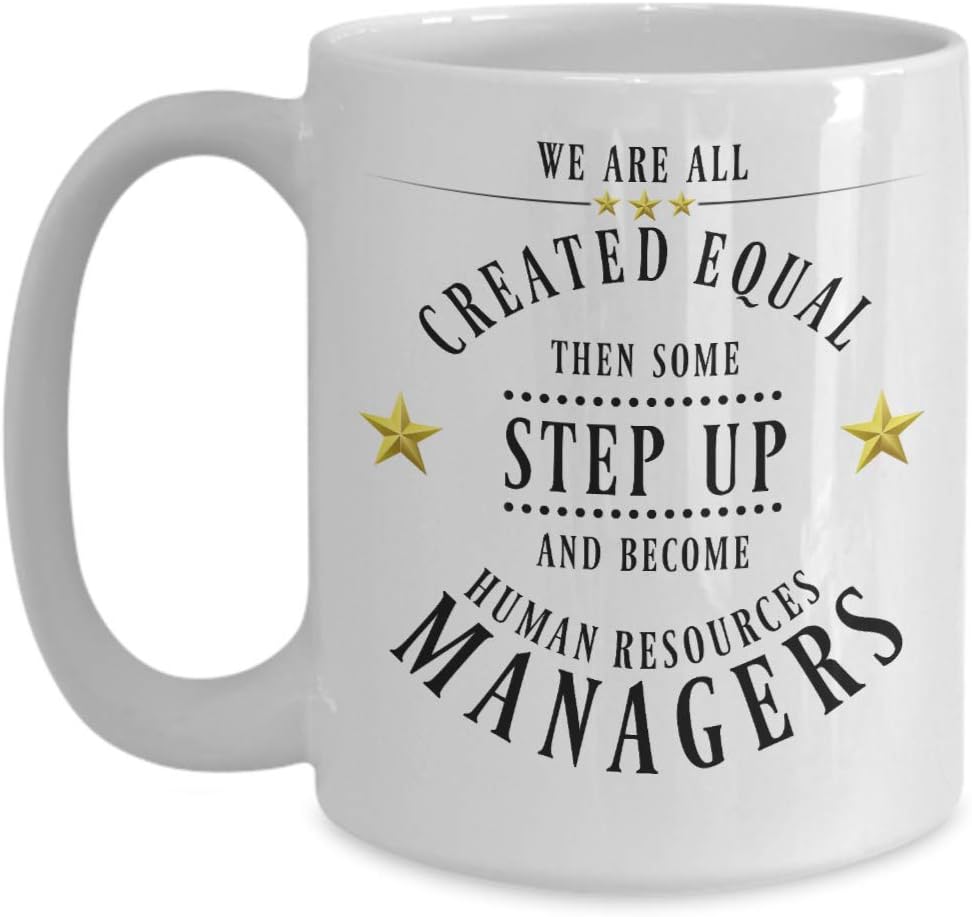 Human Resource Management Novelty Mugs for HR Manager Mug Funny Gifts for Managers Cup Gifts for Women Created Equal Appreciation Gift Coffee Tea Cups