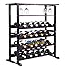 COSTWAY Estante de Vino Botellero para 24 Botellas Madera con Soporte para Copa de Vino Colgante