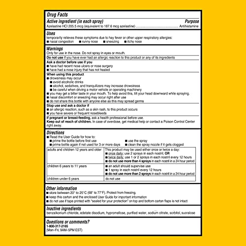 Children's Astepro Allergy Nasal Spray - Steroid-Free Antihistamine For 24-Hour Allergy Relief, Nasal Congestion, Runny Nose, 60 Metered Sprays, White, 0.37 Fl Oz (Pack Of 1) #TOP1