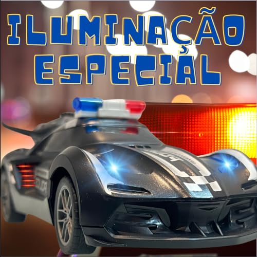 Carrinho Controle Remoto Polícia Veloz Iluminação Sai Fumaça Diversão Brinquedo Carros Velocidade Re
