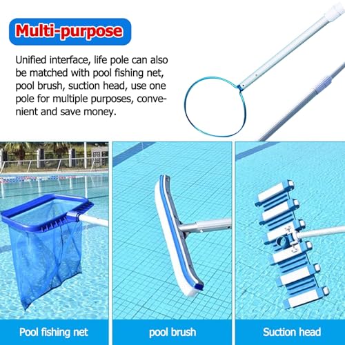 Perche de sauvetage piscine de 5m extensible avec crochet de sécurité Générique d'urgence - 8