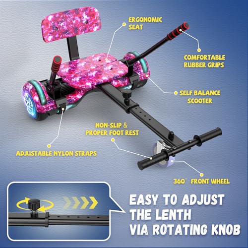 Image of SISIGAD Scooters for Kids Ages 7-12, with Built-in Bluetooth Speaker and 6.5 inch Colorful Lights Wheels, Safety Certified Self Balancing Scooter
