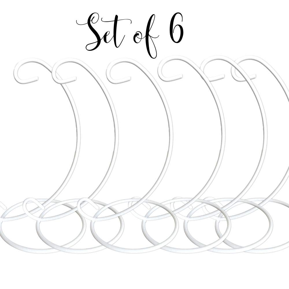 BANBERRY DESIGNS Ornamentständer, 6 Stück, Schmiedeeisen, Weiß, 17,8 cm hoch, Weihnachtsdekoration, Glaskugeln, Terrarium-Halter