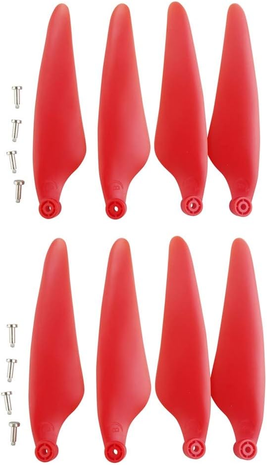 Accesorios de salto de mar 8 piezas de hélice para Hubsan Zino H117S H117S Zino Pro aéreo de cuatro ejes accesorios de aviones RC Drone paleta de inversión positiva, rojo